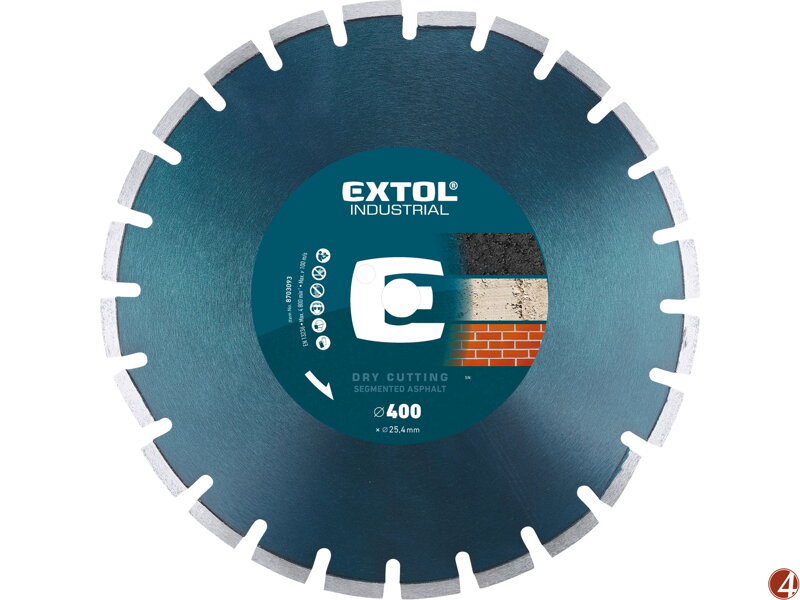 Kotouč diamantový řezný segmentový na ASFALT, suché řezání, O 400x25,4x3,5mm