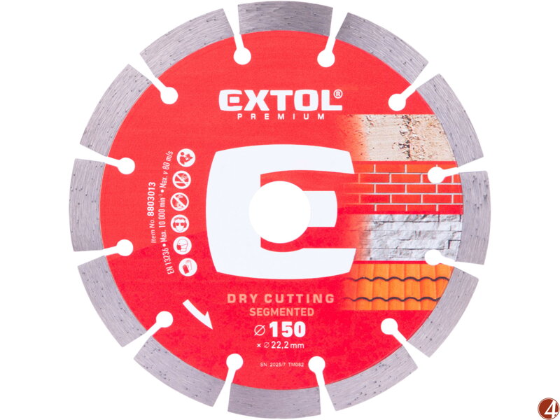 Kotouč diamantový řezný segmentový - suché řezání, O 150x22,2x2mm