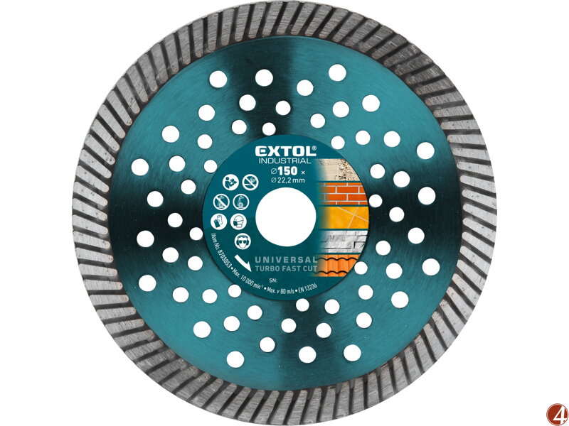 Kotouč diamantový řezný, turbo Fast Cut, suché i mokré řezání, O 150x22,2x2,5mm Kotouč diamantový řezný, turbo Fast Cut, suché i mokré řezání, O 150x22,2x2,5mm