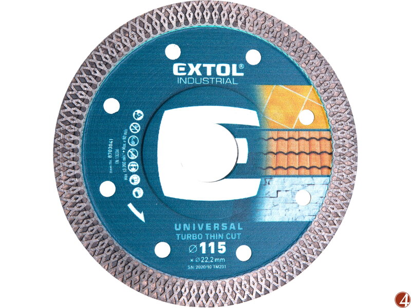 Kotouč diamantový řezný, turbo Thin Cut, suché i mokré řezání, O 115x22,2x1,5mm Kotouč diamantový řezný, turbo Thin Cut, suché i mokré řezání, O 115x22,2x1,5mm
