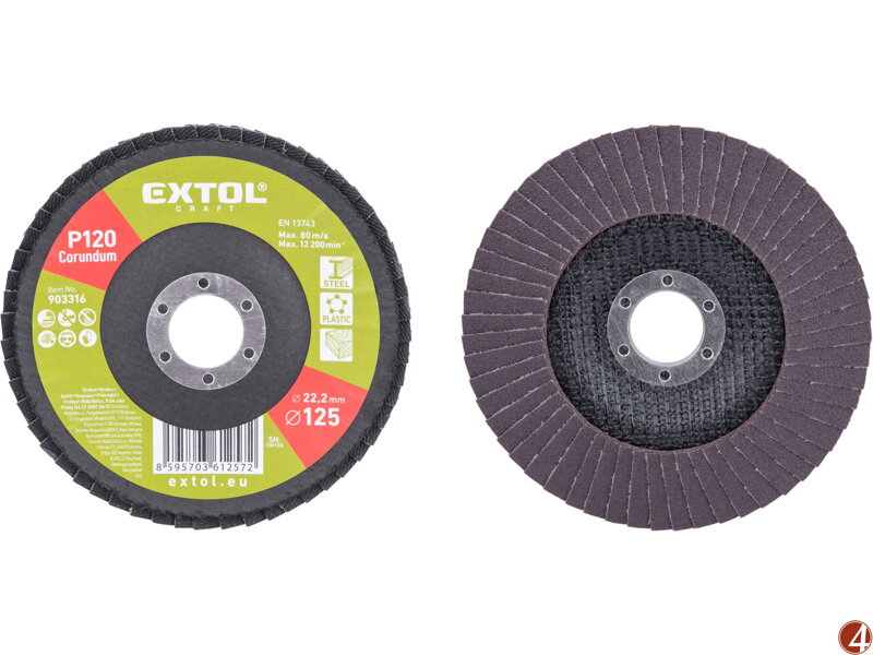 Kotouč lamelový šikmý korundový, O125mm, P120