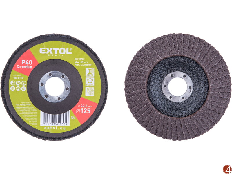 Kotouč lamelový šikmý korundový, O125mm, P40