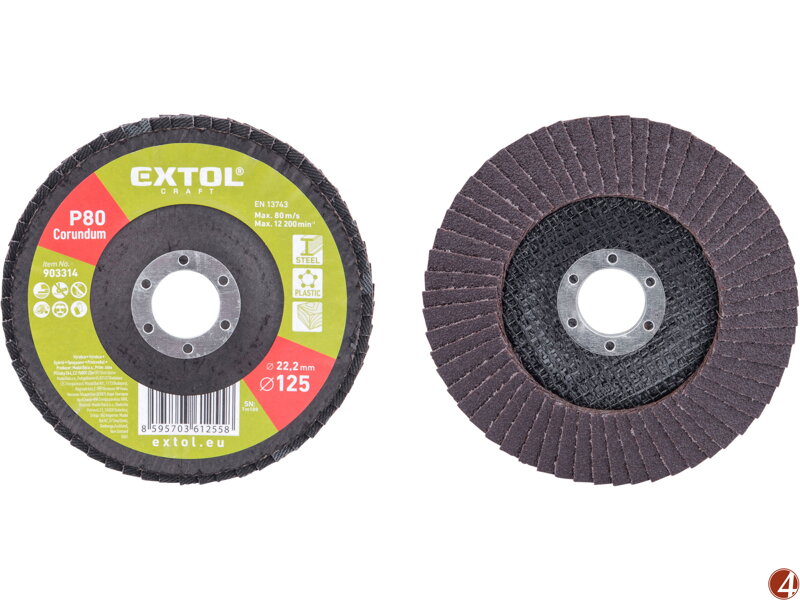 Kotouč lamelový šikmý korundový, O125mm, P80