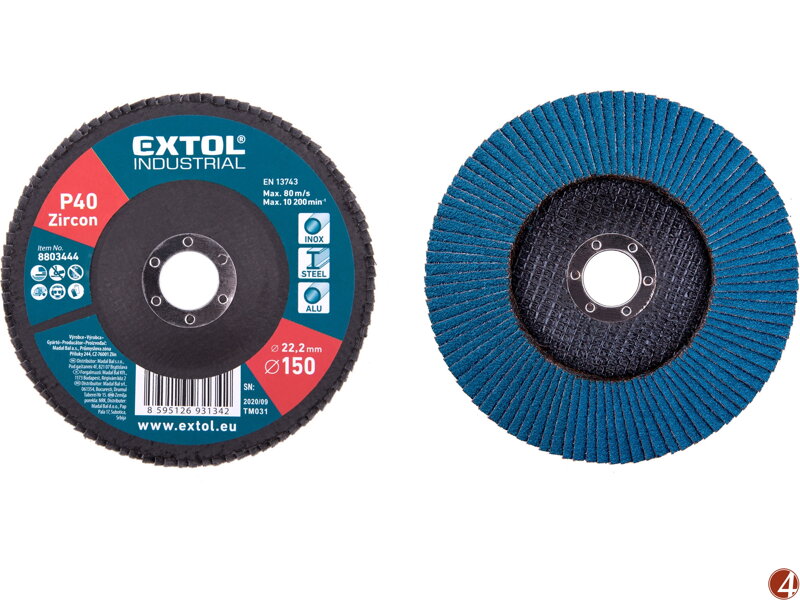 Kotouč lamelový šikmý zirkonový, P40, O 150mm Kotouč lamelový šikmý zirkonový, P40, O 150mm