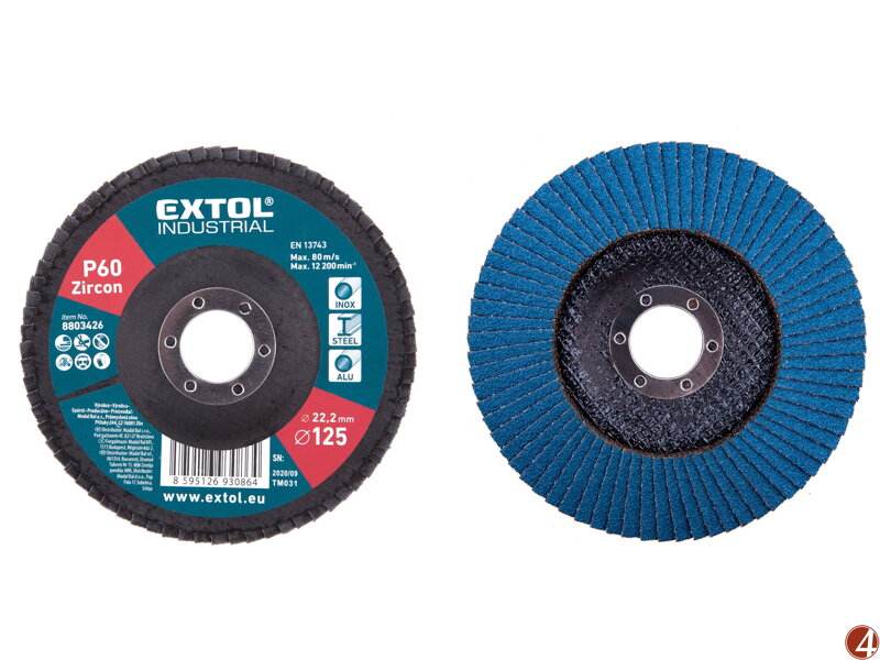 Kotouč lamelový šikmý zirkonový, P60, O 125mm Kotouč lamelový šikmý zirkonový, P60, O 125mm