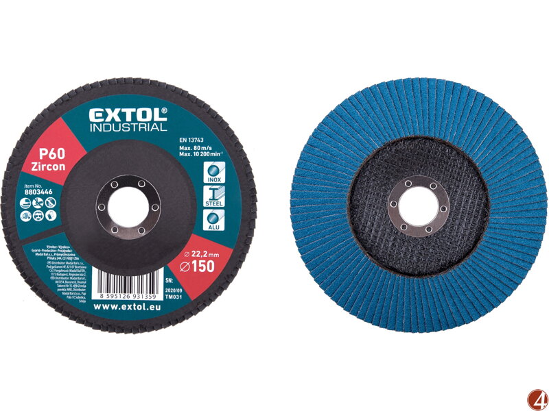 Kotouč lamelový šikmý zirkonový, P60, O 150mm Kotouč lamelový šikmý zirkonový, P60, O 150mm