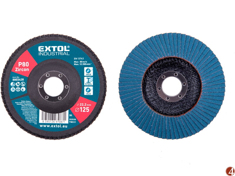 Kotouč lamelový šikmý zirkonový, P80,O 125mm Kotouč lamelový šikmý zirkonový, P80,O 125mm