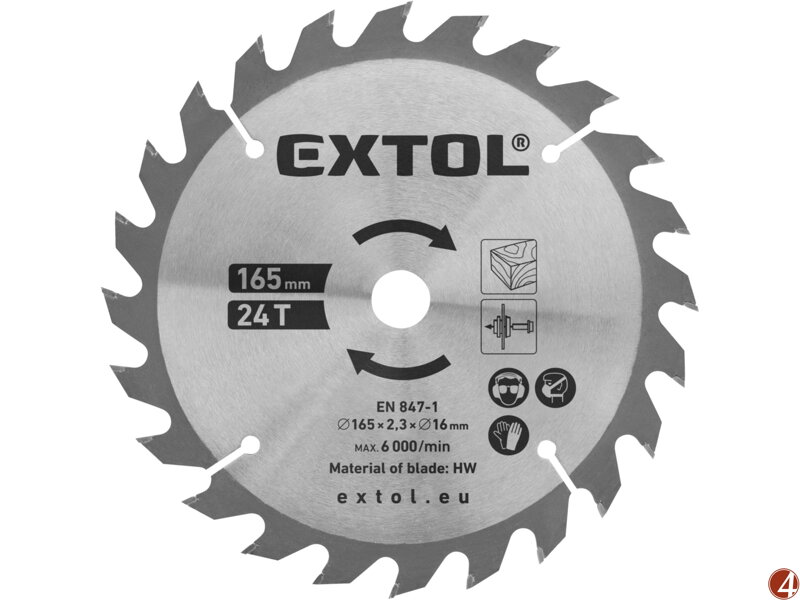 Kotouč pilový s SK plátky, 165x2,3x16mm, 24T Kotouč pilový s SK plátky, 165x2,3x16mm, 24T