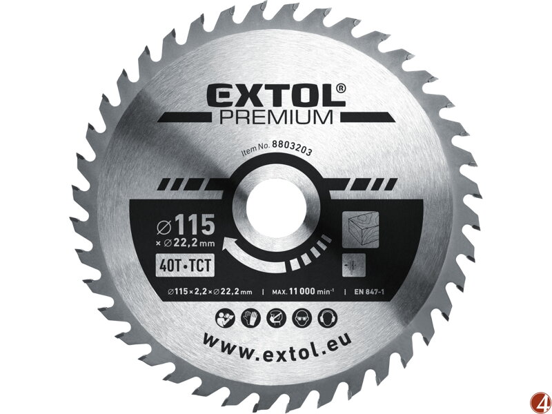 Kotouč pilový s SK plátky, O 115x2,2x22,2mm, 40T Kotouč pilový s SK plátky, O 115x2,2x22,2mm, 40T