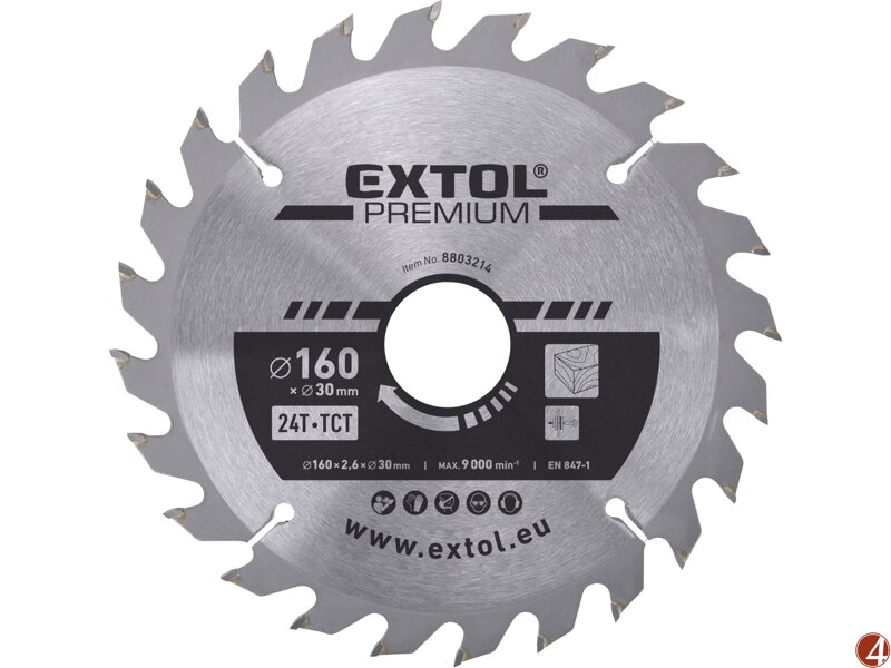 Kotouč pilový s SK plátky, O 160x2,6x30mm, 24T Kotouč pilový s SK plátky, O 160x2,6x30mm, 24T