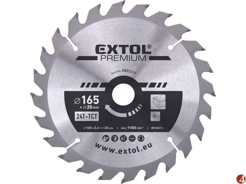 Kotouč pilový s SK plátky, O 165x2,6x20mm, 24T Kotouč pilový s SK plátky, O 165x2,6x20mm, 24T