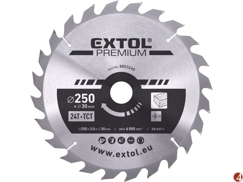 Kotouč pilový s SK plátky, O 250x3,0x30mm, 24T Kotouč pilový s SK plátky, O 250x3,0x30mm, 24T