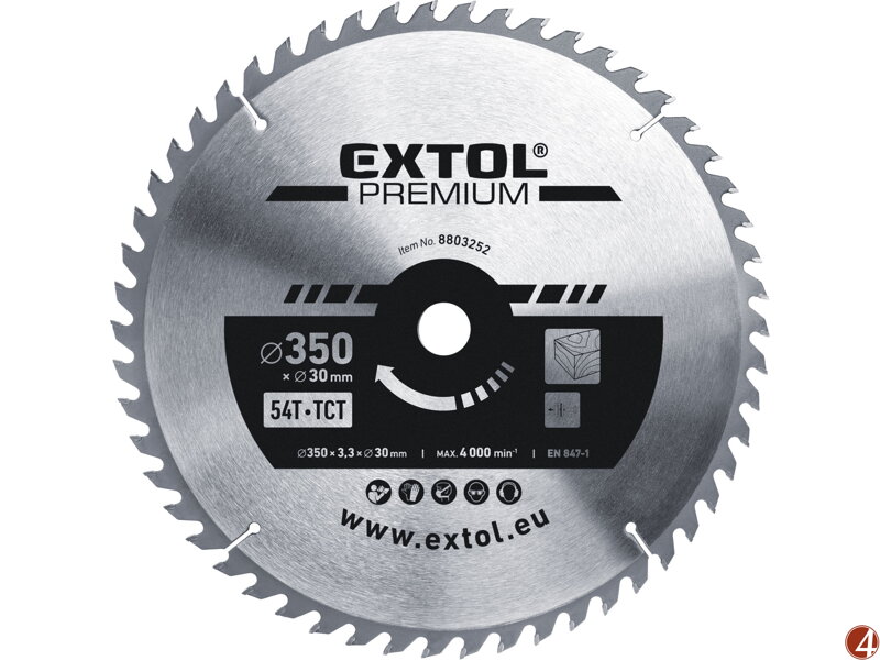 Kotouč pilový s SK plátky, O 350x3,3x30mm, 54T Kotouč pilový s SK plátky, O 350x3,3x30mm, 54T