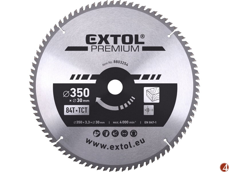 Kotouč pilový s SK plátky, O 350x3,3x30mm, 84T Kotouč pilový s SK plátky, O 350x3,3x30mm, 84T