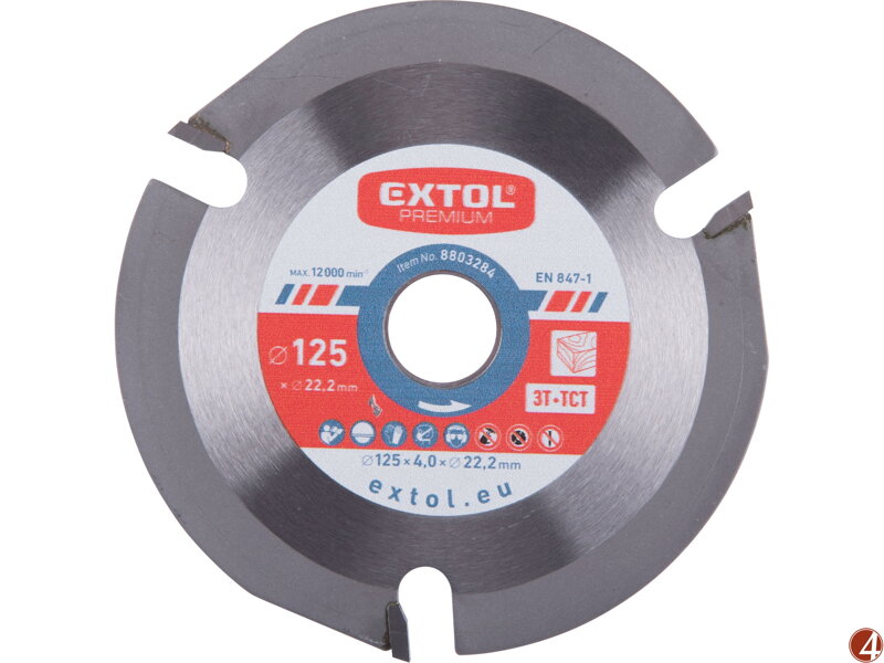 Kotouč řezný/frézovací s SK plátky, O125x4,0x22,2mm, 3T Kotouč řezný/frézovací s SK plátky, O125x4,0x22,2mm, 3T