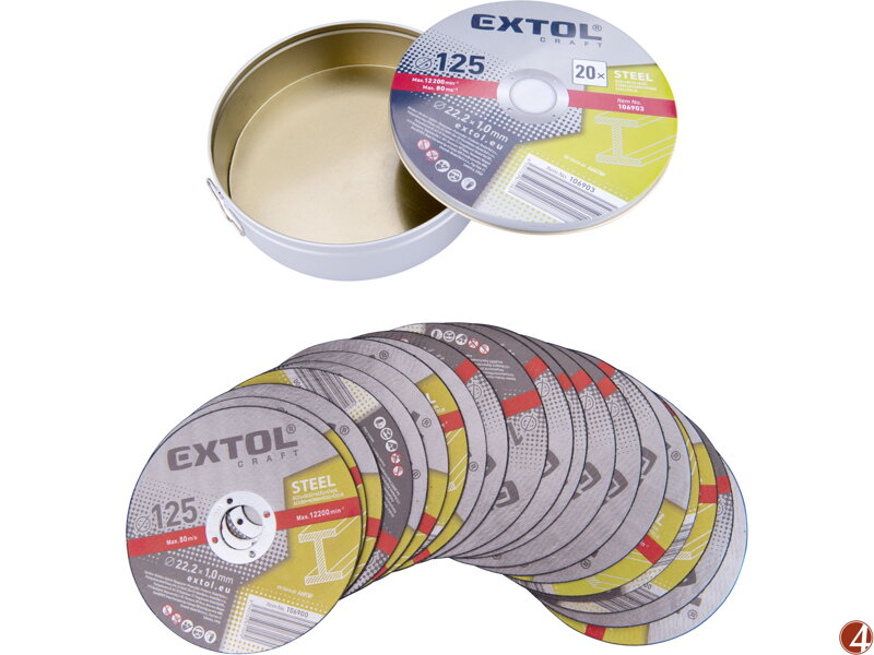Kotouč řezný na kov 20ks, O 125x1,0x22,2mm Kotouč řezný na kov 20ks, O 125x1,0x22,2mm