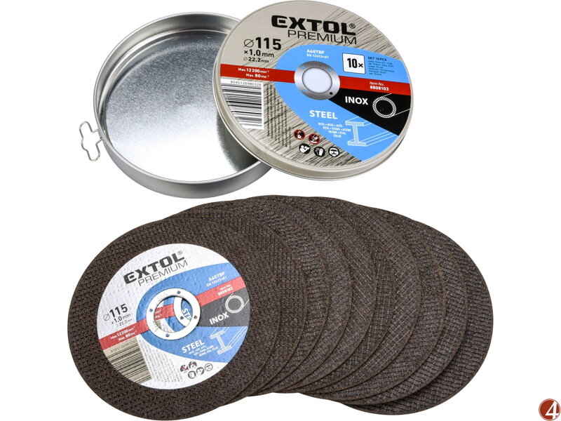 Kotouč řezný na ocel/nerez, 10ks, O 115x1,0x22,2mm Kotouč řezný na ocel/nerez, 10ks, O 115x1,0x22,2mm