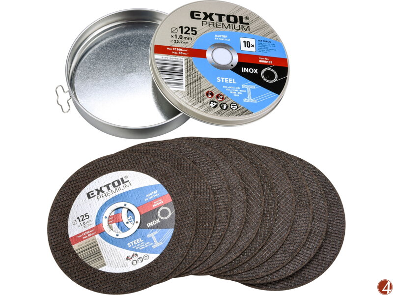 Kotouč řezný na ocel/nerez, 10ks, O 125x1,0x22,2mm Kotouč řezný na ocel/nerez, 10ks, O 125x1,0x22,2mm