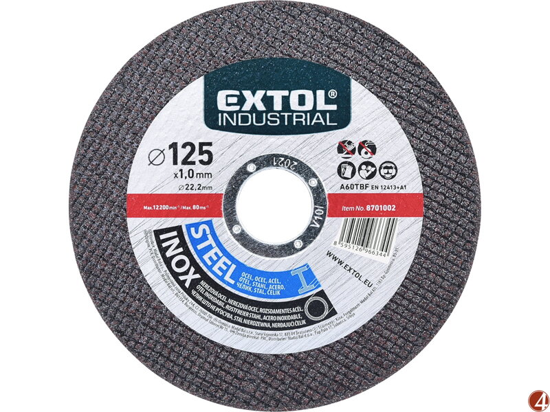 Kotouč řezný na ocel/nerez, O 125x1,0x22,2mm Kotouč řezný na ocel/nerez, O 125x1,0x22,2mm