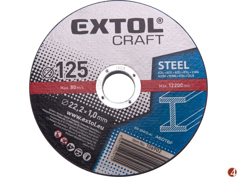 Kotouče řezné na kov, 5ks, O 125x1,0x22,2mm Kotouče řezné na kov, 5ks, O 125x1,0x22,2mm