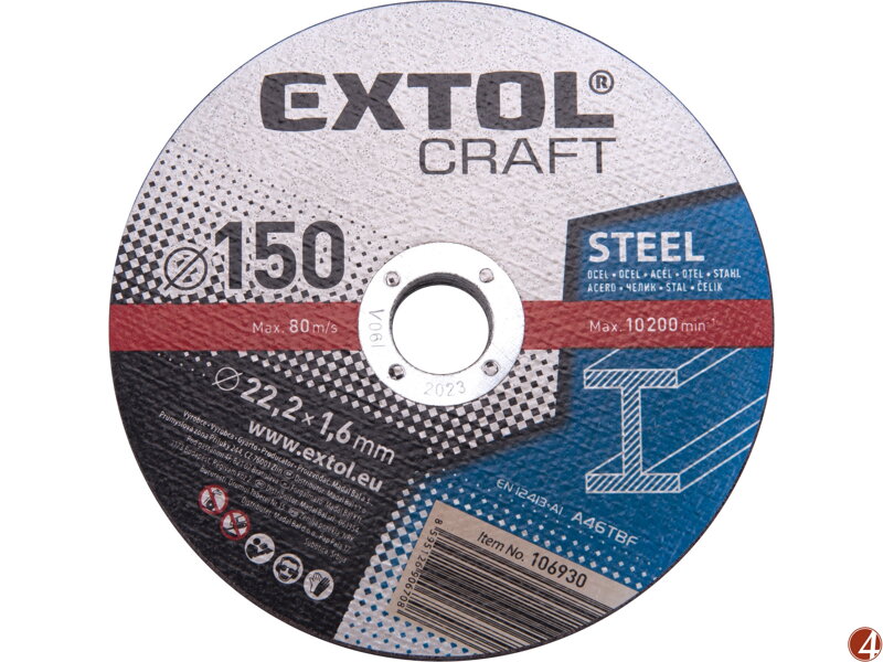 Kotouče řezné na kov, 5ks, O 150x1,6x22,2mm Kotouče řezné na kov, 5ks, O 150x1,6x22,2mm