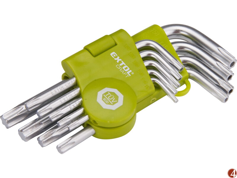 L-klíče TORX, sada 9ks, T 10-50, krátké L-klíče TORX, sada 9ks, T 10-50, krátké