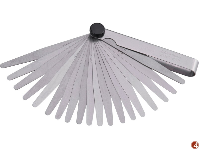Měrky spárové, 20ks, 0,05-1mm, max. odchylka +-4-24μm Měrky spárové, 20ks, 0,05-1mm, max. odchylka +-4-24μm