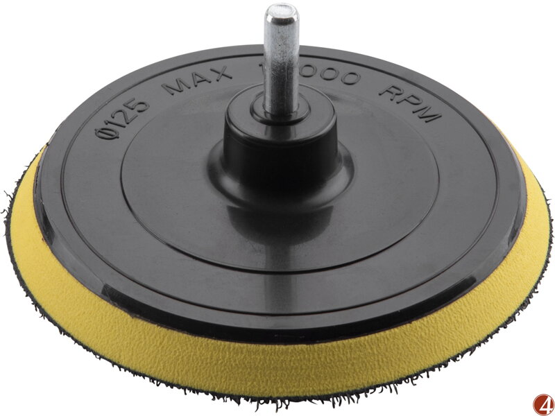 Nosič brusných výseků, do vrtačky - suchý zip, O 125mm, stopka 8mm Nosič brusných výseků, do vrtačky - suchý zip, O 125mm, stopka 8mm