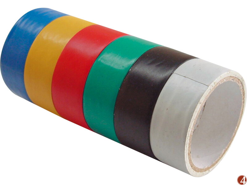 Pásky izolační PVC, sada 6ks, 19mm x 18m, (3m x 6ks) Pásky izolační PVC, sada 6ks, 19mm x 18m, (3m x 6ks)