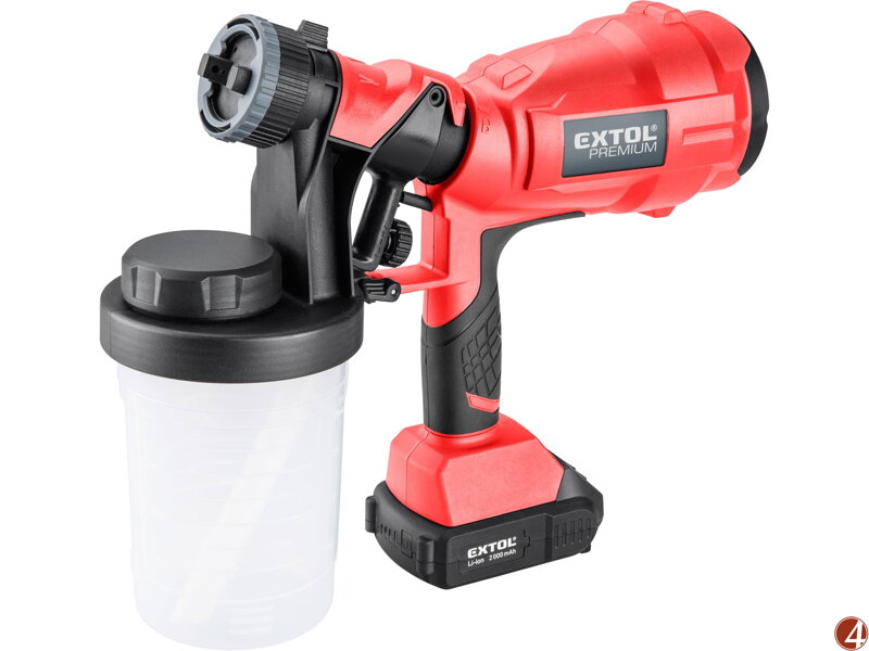 Pistole stříkací HVLP aku SHARE20V, 20V Li-ion, 2000mAh