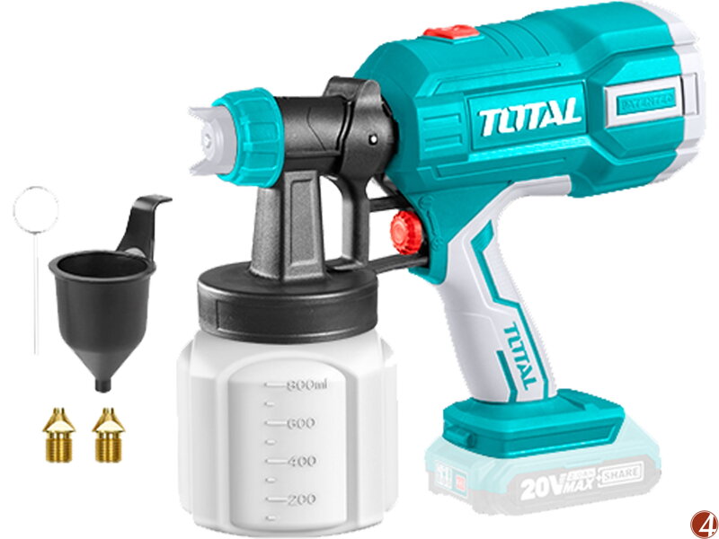 Pistole stříkací na barvu AKU, 20V Li-ion, 2000mAh, bez baterie a nabíječky Pistole stříkací na barvu AKU, 20V Li-ion, 2000mAh, bez baterie a nabíječky