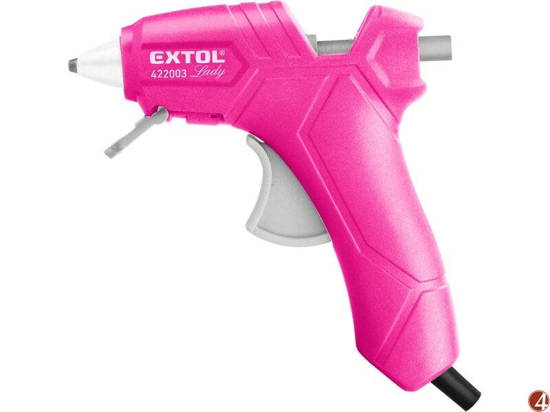 Pistole tavná lepící, ⌀7,2mm, 25W, růžová Pistole tavná lepící, ⌀7,2mm, 25W, růžová