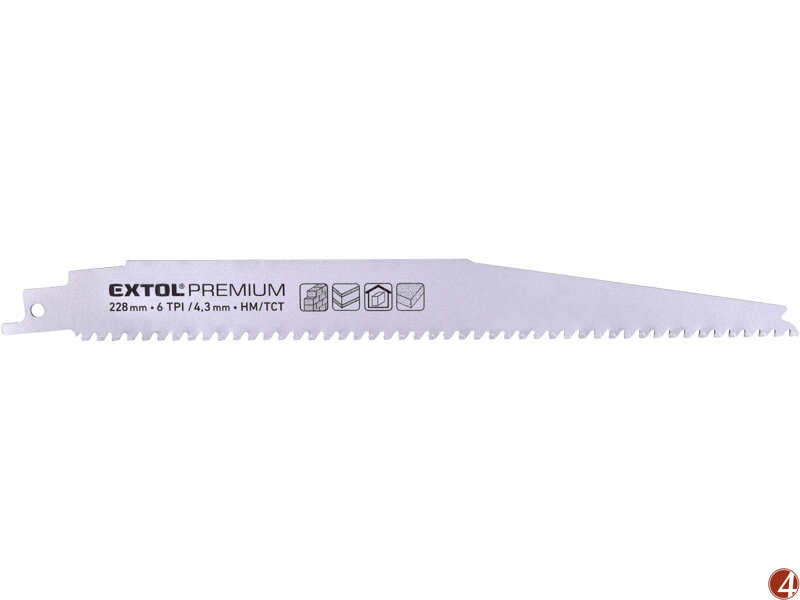 Plátek do pily ocasky s SK zuby, 228x24x1,25mm Plátek do pily ocasky s SK zuby, 228x24x1,25mm