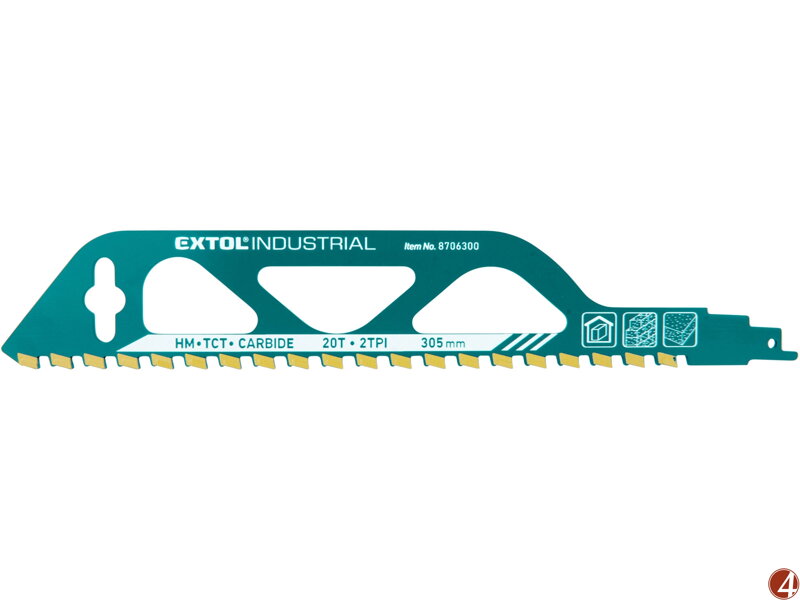 Plátek do pily ocasky s SK zuby, 305x50x2,5mm Plátek do pily ocasky s SK zuby, 305x50x2,5mm