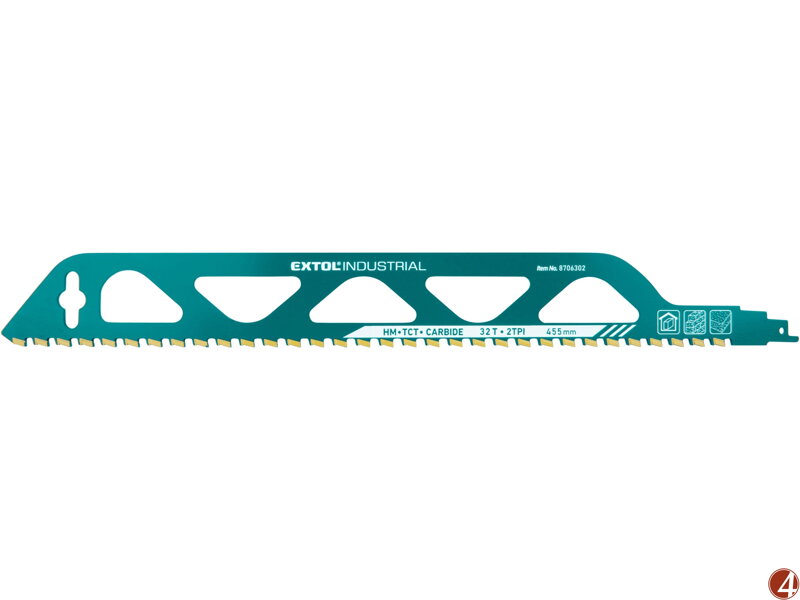 Plátek do pily ocasky s SK zuby, 455x50x2,5mm Plátek do pily ocasky s SK zuby, 455x50x2,5mm