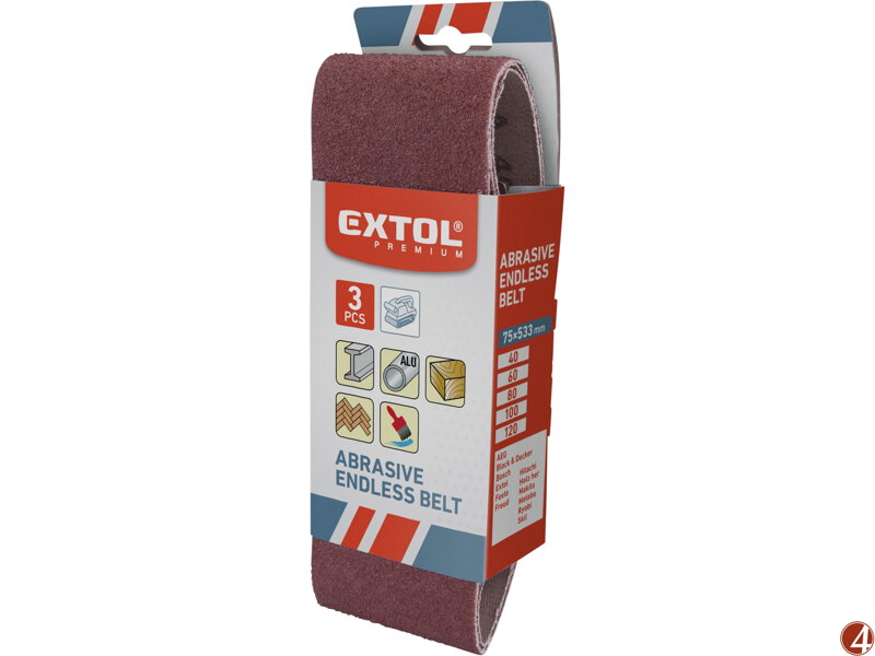 POŠK. OBAL plátna brusná nekonečný pás, bal. 3ks, 75x533mm, P120