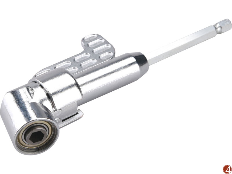 POŠK. OBAL úhlový nástavec/držák hrotů do vrtačky, 1/4"x140mm (105°) s magnetem