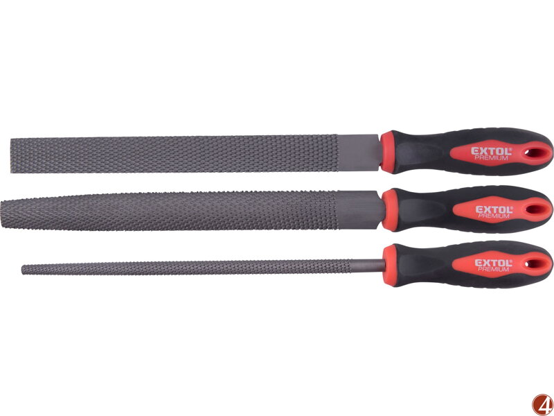 Rašple, sada 3ks, 250mm, sek 2, sada obsahuje rašple : plochou, úsečovou a kruhovou Rašple, sada 3ks, 250mm, sek 2, sada obsahuje rašple : plochou, úsečovou a kruhovou