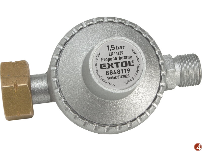 Regulátor tlaku pro hořáky na propan-butan, 1,5bar, výstup závit G3/8"L Regulátor tlaku pro hořáky na propan-butan, 1,5bar, výstup závit G3/8"L