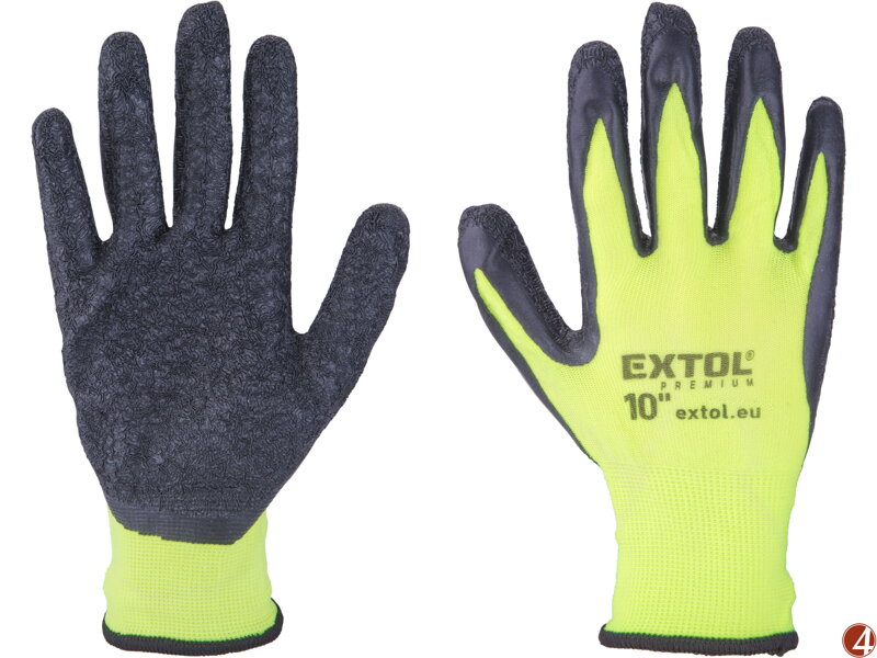 Rukavice nylonové, bezešvé, polomáčené v latexu, velikost 10" Rukavice nylonové, bezešvé, polomáčené v latexu, velikost 10"