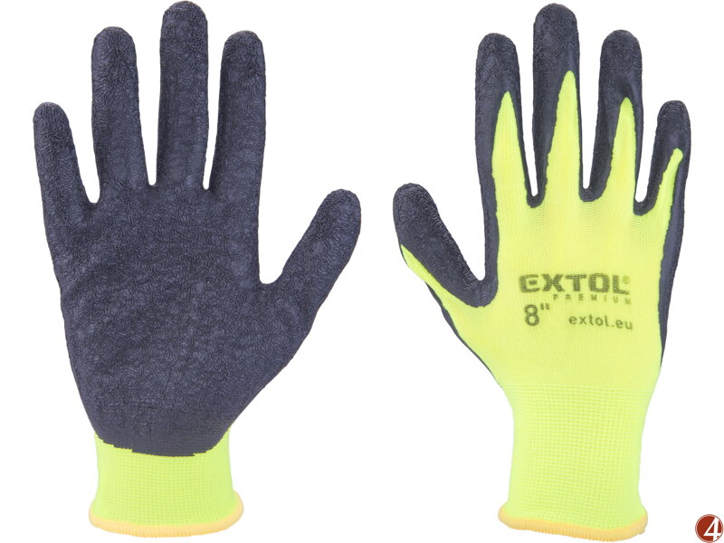 Rukavice nylonové, bezešvé, polomáčené v latexu, velikost 8" Rukavice nylonové, bezešvé, polomáčené v latexu, velikost 8"