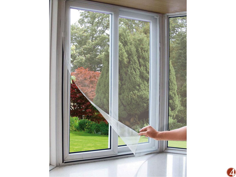 Síť okenní proti hmyzu, 100x130cm, bílá, PES
