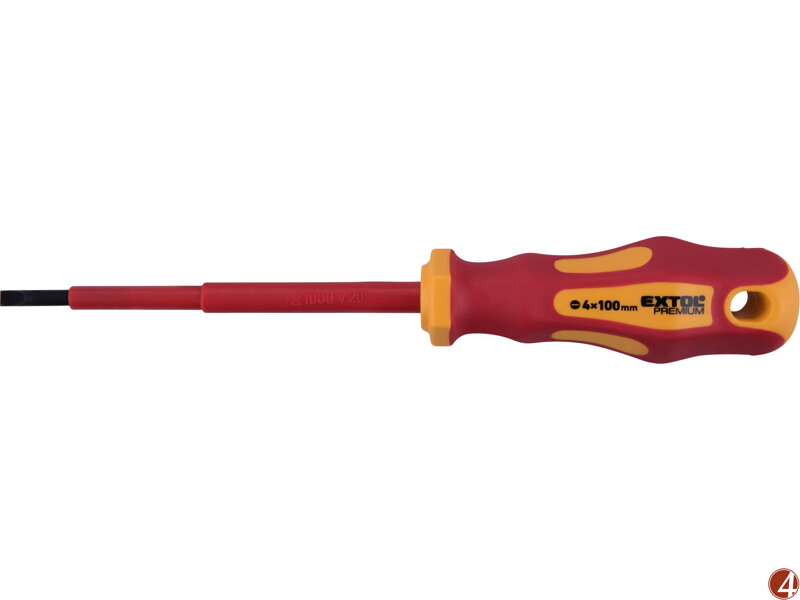 šroubovák elektrikářský, (-)4x100mm, VDE, CrV šroubovák elektrikářský, (-)4x100mm, VDE, CrV