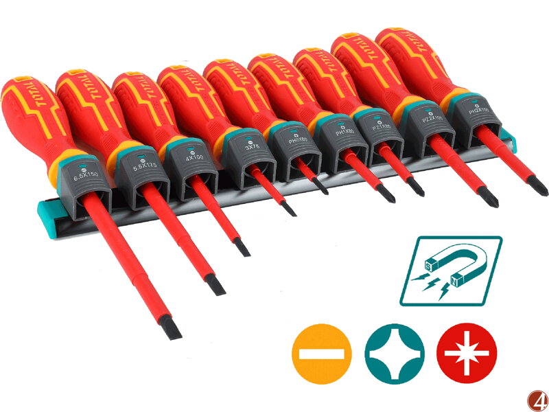 Šroubováky elektrikářské 1000V, VDE, sada 9ks, industrial