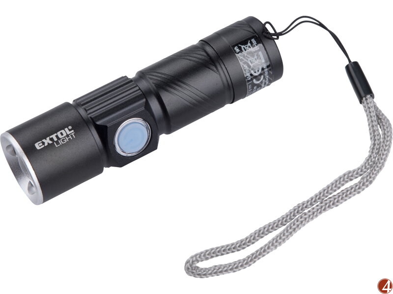 Svítilna 150lm, zoom, USB nabíjení, XPE 3W LED