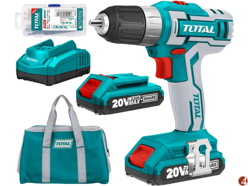 Vrtací šroubovák aku, 20V Li-ion (2x), 2000mAh, industrial Vrtací šroubovák aku, 20V Li-ion (2x), 2000mAh, industrial