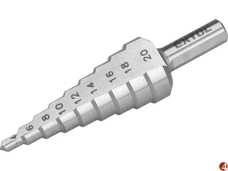 Vrták stupňovitý, O 4-20mm, HSS-M2 Vrták stupňovitý, O 4-20mm, HSS-M2