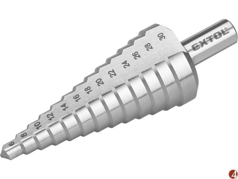 Vrták stupňovitý, O 6-30mm, HSS-M2