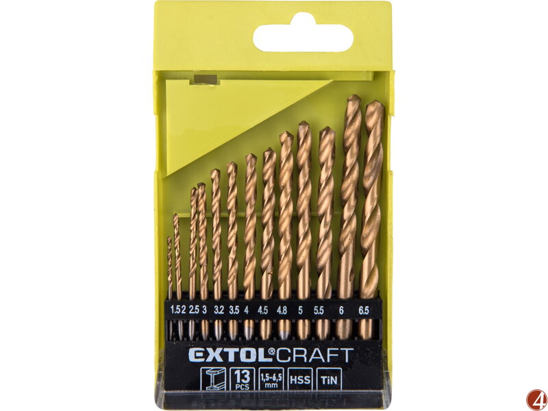 Vrtáky do kovu, sada 13ks, O 1,5-6,5mm, HSS Vrtáky do kovu, sada 13ks, O 1,5-6,5mm, HSS