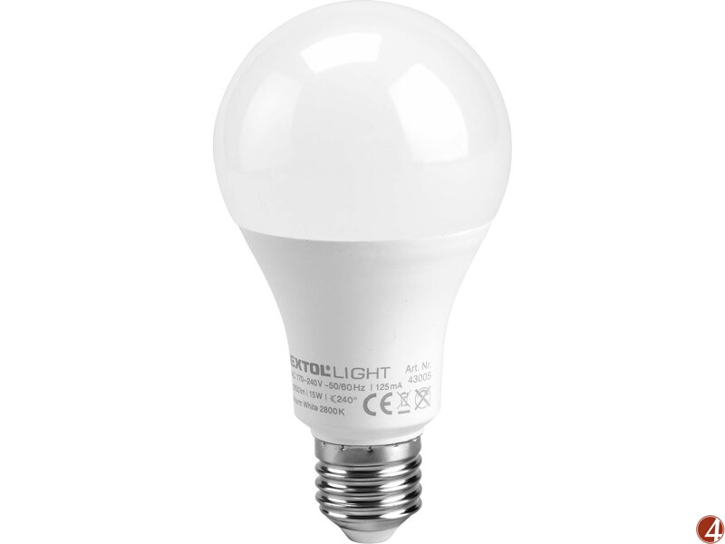 žárovka LED klasická, 15W, 1350lm, E27, teplá bílá